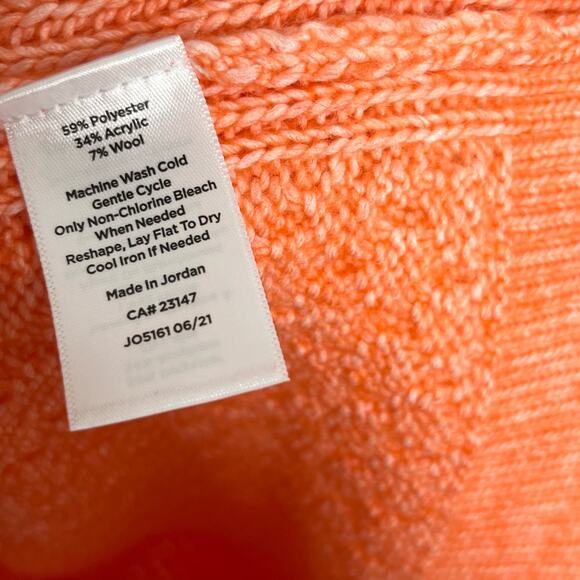 Talbots Womens Mock Turtleneck Pullover Sweater XLP Orange Long Sleeve - Picture 9 of 10